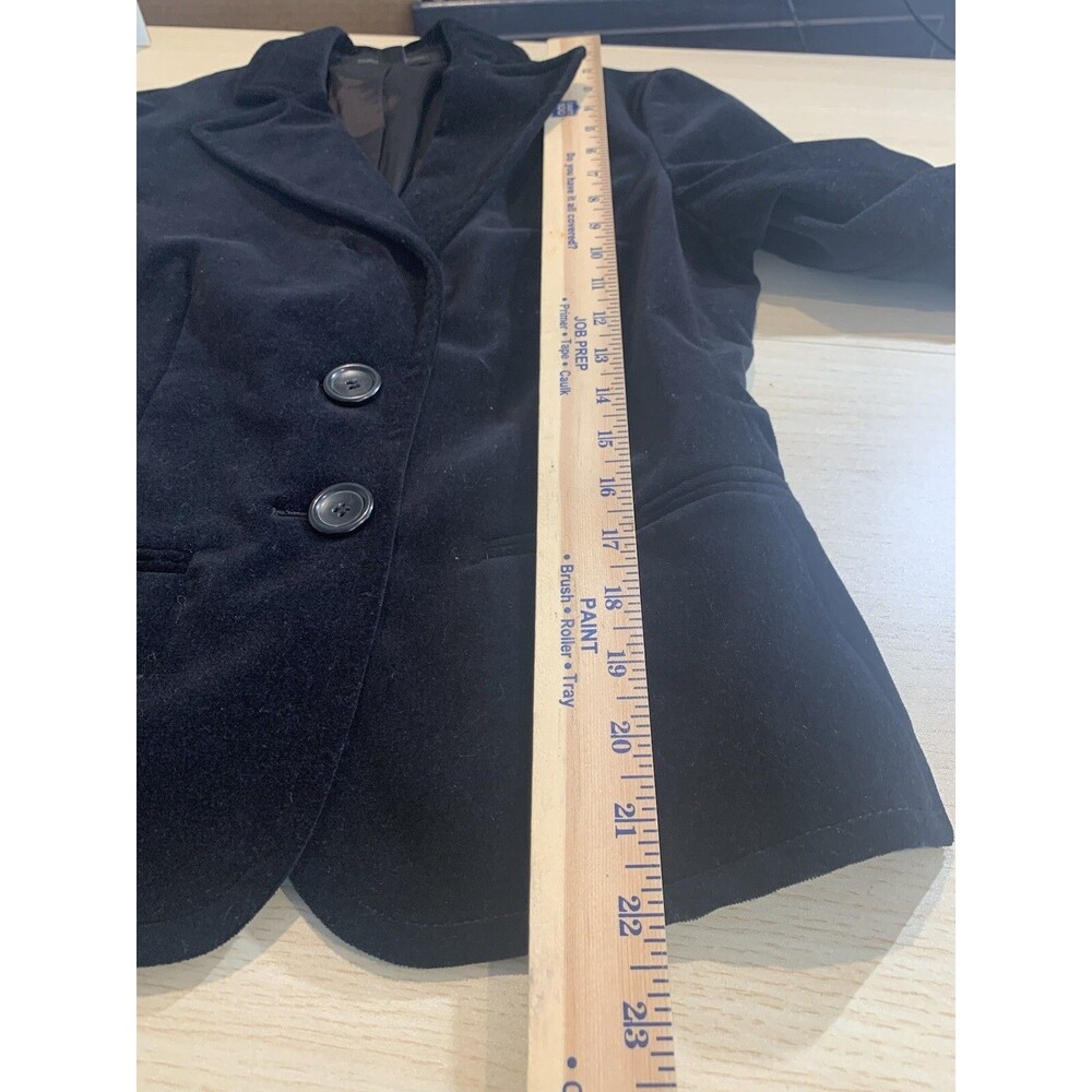 Express Design Studio Women Black Velvet Blazer Size 4 - Picture 10 of 10